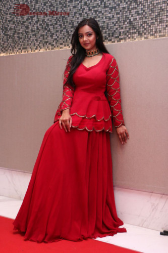 Telugu Actress Nithya Shetty photoshoot in a red dress