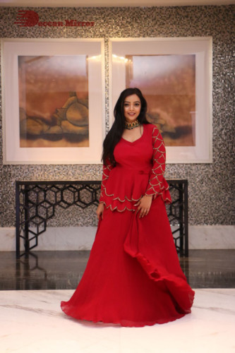 Telugu Actress Nithya Shetty photoshoot in a red dress