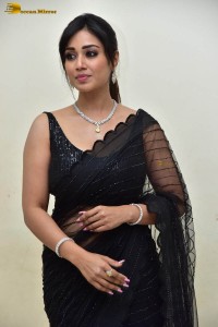 actress nivetha pethuraj sensuous looks in a black saree