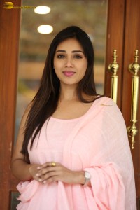 indian actress nivetha pethuraj in a pink salwar kameez dress