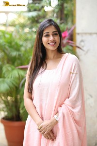 indian actress nivetha pethuraj in a pink salwar kameez dress