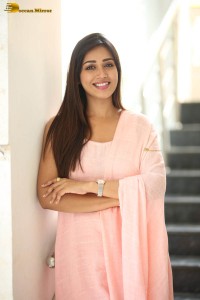 indian actress nivetha pethuraj in a pink salwar kameez dress