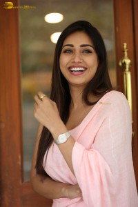 indian actress nivetha pethuraj in a pink salwar kameez dress