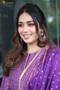 actress Nivetha Pethuraj gorgeous in a purple color salwar dress