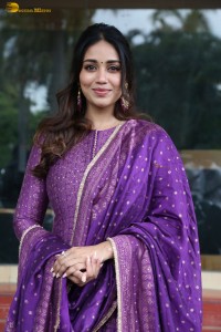 actress Nivetha Pethuraj gorgeous in a purple color salwar dress