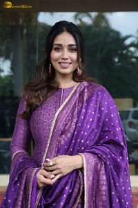 actress Nivetha Pethuraj gorgeous in a purple color salwar dress