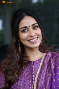 actress Nivetha Pethuraj gorgeous in a purple color salwar dress