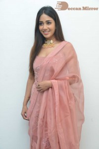 Actress Nivetha Pethuraj in a pink Lehenga Choli dress