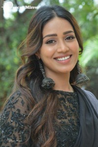 Actress Nivetha Pethuraj dressed in all black for a photoshoot