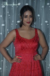 Actress Nivetha Pethuraj glamorous in a Red Dress attending the pre release function of movie Paagal