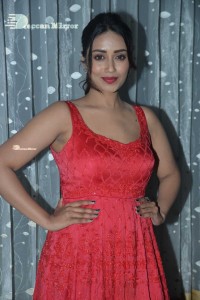 Actress Nivetha Pethuraj glamorous in a Red Dress attending the pre release function of movie Paagal
