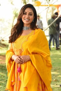 Nivetha Pethuraj in a Yellow Salwar Kameez Dress