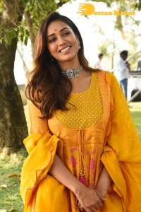 Nivetha Pethuraj in a Yellow Salwar Kameez Dress