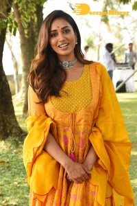 Nivetha Pethuraj in a Yellow Salwar Kameez Dress
