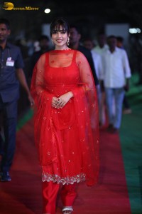 Nivetha Pethuraj cute in a red salwar dress at a party