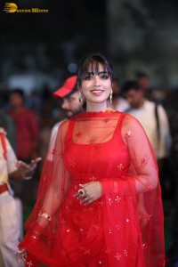 Nivetha Pethuraj cute in a red salwar dress at a party