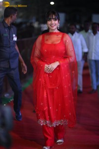 Nivetha Pethuraj cute in a red salwar dress at a party