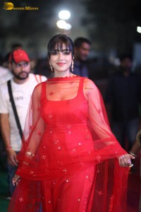 Nivetha Pethuraj cute in a red salwar dress at a party