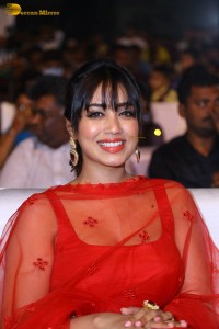 Nivetha Pethuraj cute in a red salwar dress at a party