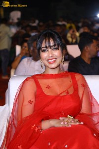 Nivetha Pethuraj cute in a red salwar dress at a party