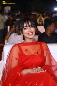 Nivetha Pethuraj cute in a red salwar dress at a party