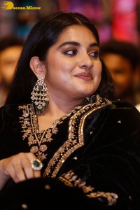 Nivetha Thomas attending a movie function dressed in black