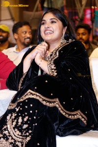 Nivetha Thomas attending a movie function dressed in black