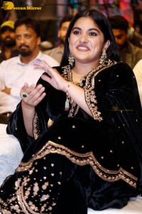 Nivetha Thomas attending a movie function dressed in black