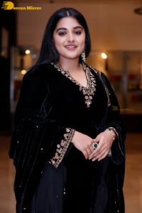 Nivetha Thomas attending a movie function dressed in black