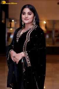 Nivetha Thomas attending a movie function dressed in black