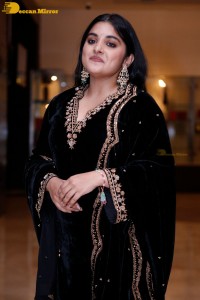Nivetha Thomas attending a movie function dressed in black