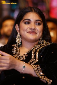 Nivetha Thomas attending a movie function dressed in black