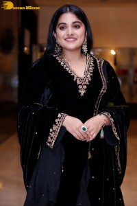 Nivetha Thomas attending a movie function dressed in black