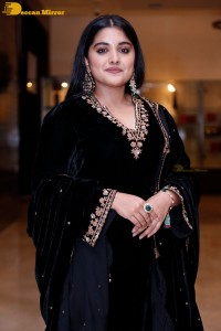 Nivetha Thomas attending a movie function dressed in black