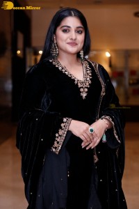 Nivetha Thomas attending a movie function dressed in black