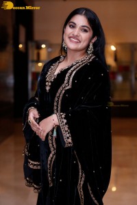 Nivetha Thomas attending a movie function dressed in black