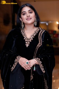 Nivetha Thomas attending a movie function dressed in black