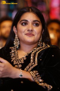 Nivetha Thomas attending a movie function dressed in black