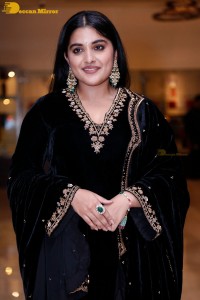 Nivetha Thomas attending a movie function dressed in black