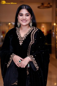 Nivetha Thomas attending a movie function dressed in black