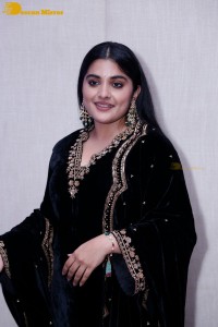 Nivetha Thomas attending a movie function dressed in black