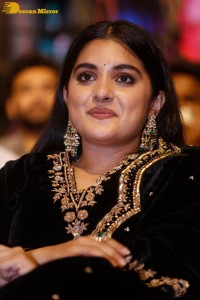 Nivetha Thomas attending a movie function dressed in black