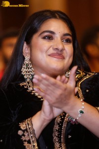 Nivetha Thomas attending a movie function dressed in black