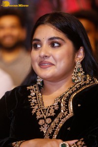 Nivetha Thomas attending a movie function dressed in black