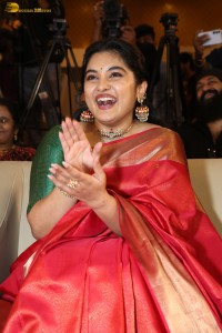 actress Nivetha Thomas gorgeous in a red saree at a movie event