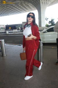 bollywood actress nora fatehi in stylish attire at airport