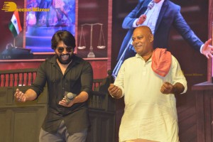 Chiranjeevi, Gopichand and Raashi Khanna at the Pre-Release Function of the movie Pakka Commercial