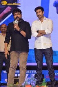 Chiranjeevi, Gopichand and Raashi Khanna at the Pre-Release Function of the movie Pakka Commercial