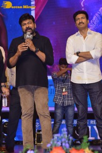 Chiranjeevi, Gopichand and Raashi Khanna at the Pre-Release Function of the movie Pakka Commercial
