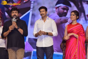 Chiranjeevi, Gopichand and Raashi Khanna at the Pre-Release Function of the movie Pakka Commercial